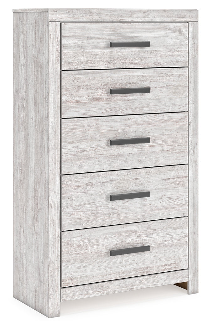 Cayboni Full Panel Bed, Dresser, Mirror, Chest and 2 Nightstands