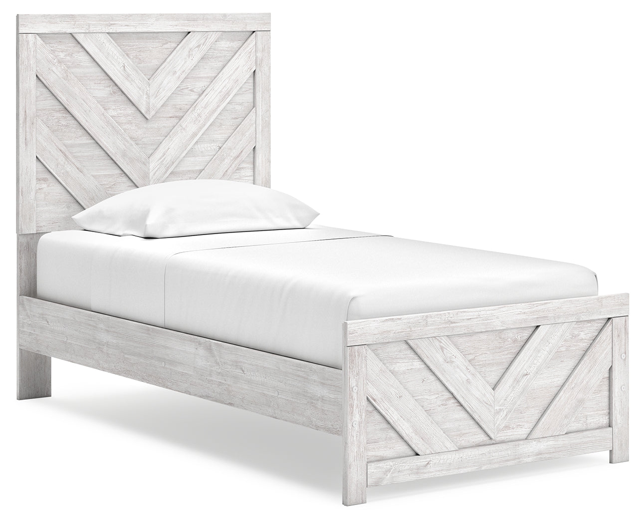 Furniture City Houma - Ashley Furniture - Cayboni Twin Panel Bed - Twin Panel Bed / Whitewash - B3788B6
