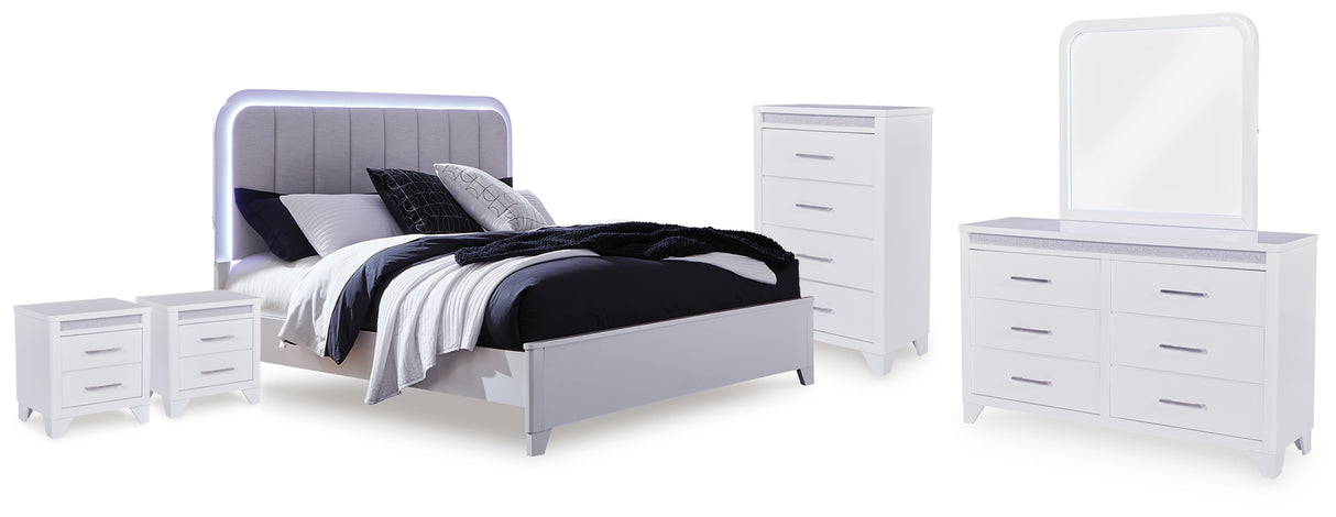 Furniture City Houma - Ashley Furniture - Jarlee Queen Upholstered Panel Bed, Dresser, Mirror, Chest and 2 Nightstands - Queen Upholstered Panel Bed, Dresser, Mirror, Chest and 2 Nightstands - PCB392B8