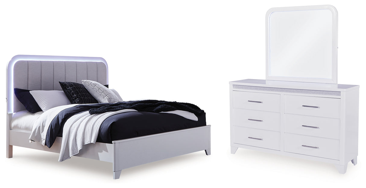 Furniture City Houma - Ashley Furniture - Jarlee Queen Upholstered Panel Bed, Dresser and Mirror - Queen Upholstered Panel Bed, Dresser and Mirror - PCB392B3