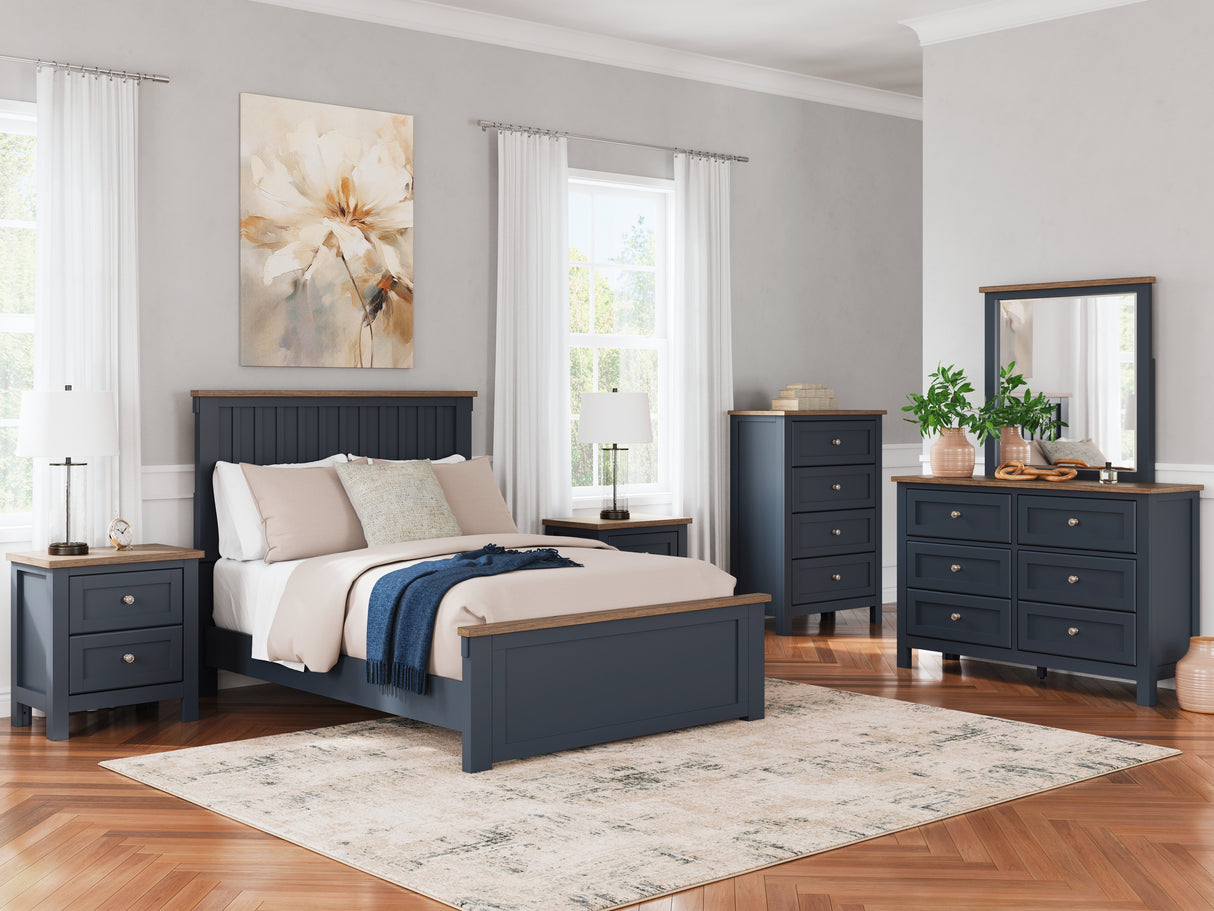 Landocken Full Panel Bed, Dresser and Mirror