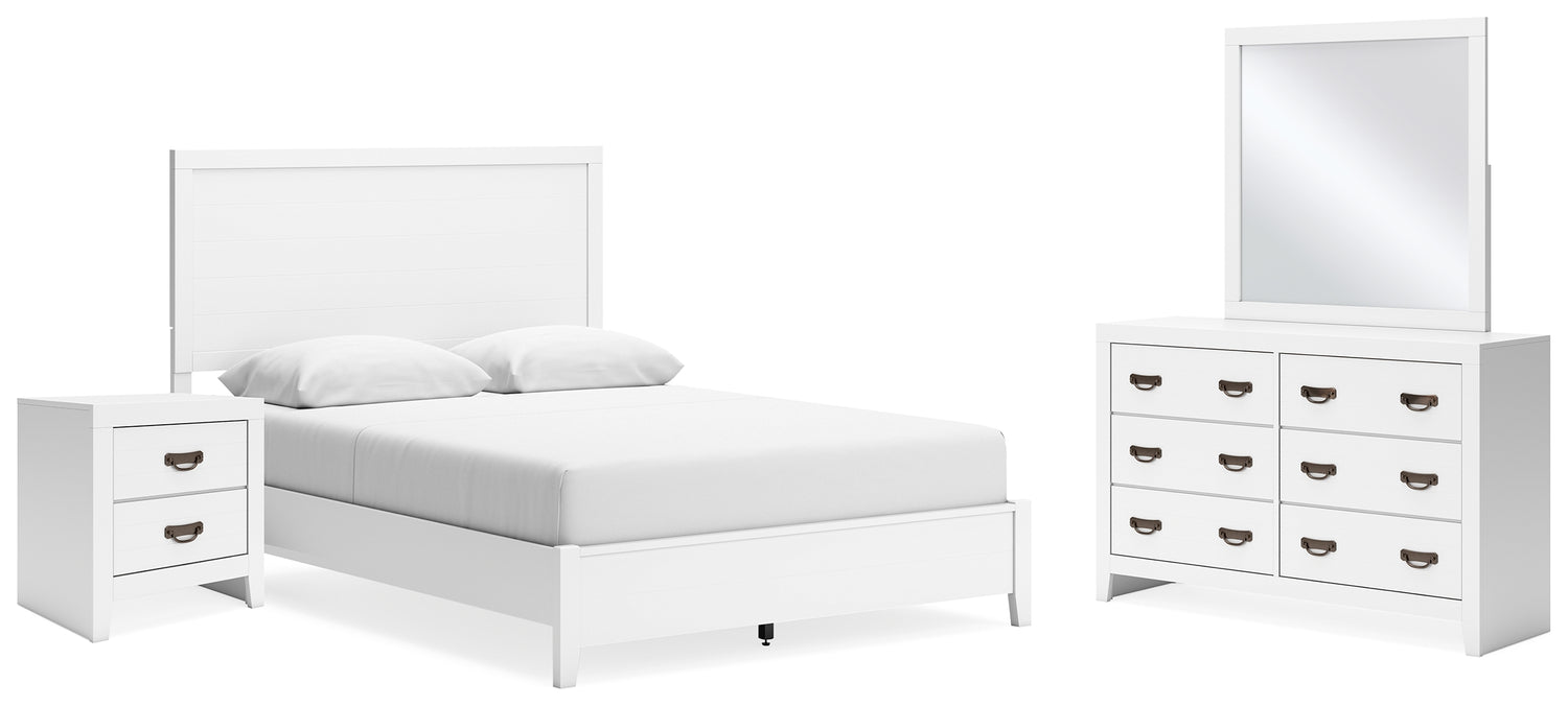 Furniture City Houma - Ashley Furniture - Binterglen Queen Panel Bed, Dresser, Mirror and Nightstand - Queen Panel Bed, Dresser, Mirror and Nightstand / White - B427B14