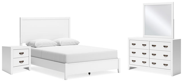 Furniture City Houma - Ashley Furniture - Binterglen Queen Panel Bed, Dresser, Mirror and Nightstand - Queen Panel Bed, Dresser, Mirror and Nightstand / White - B427B14