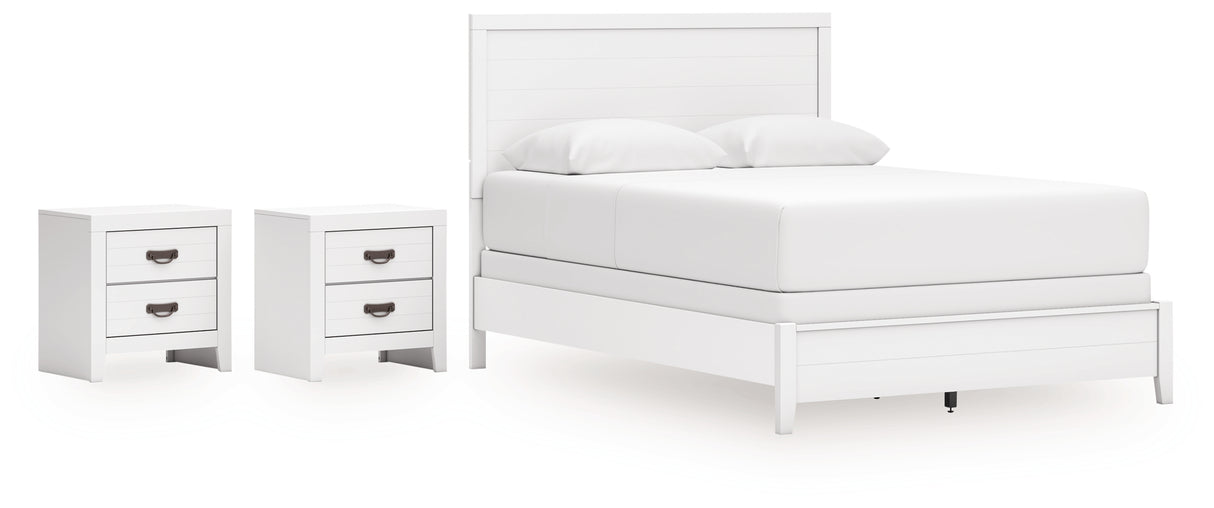 Furniture City Houma - Ashley Furniture - Binterglen Queen Panel Bed and 2 Nightstands - Queen Panel Bed and 2 Nightstands - B427B18