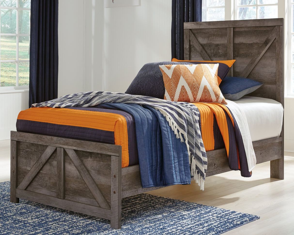 Furniture City Houma - Ashley Furniture - Wynnlow Twin Crossbuck Panel Bed - Twin Crossbuck Panel Bed - B440B16