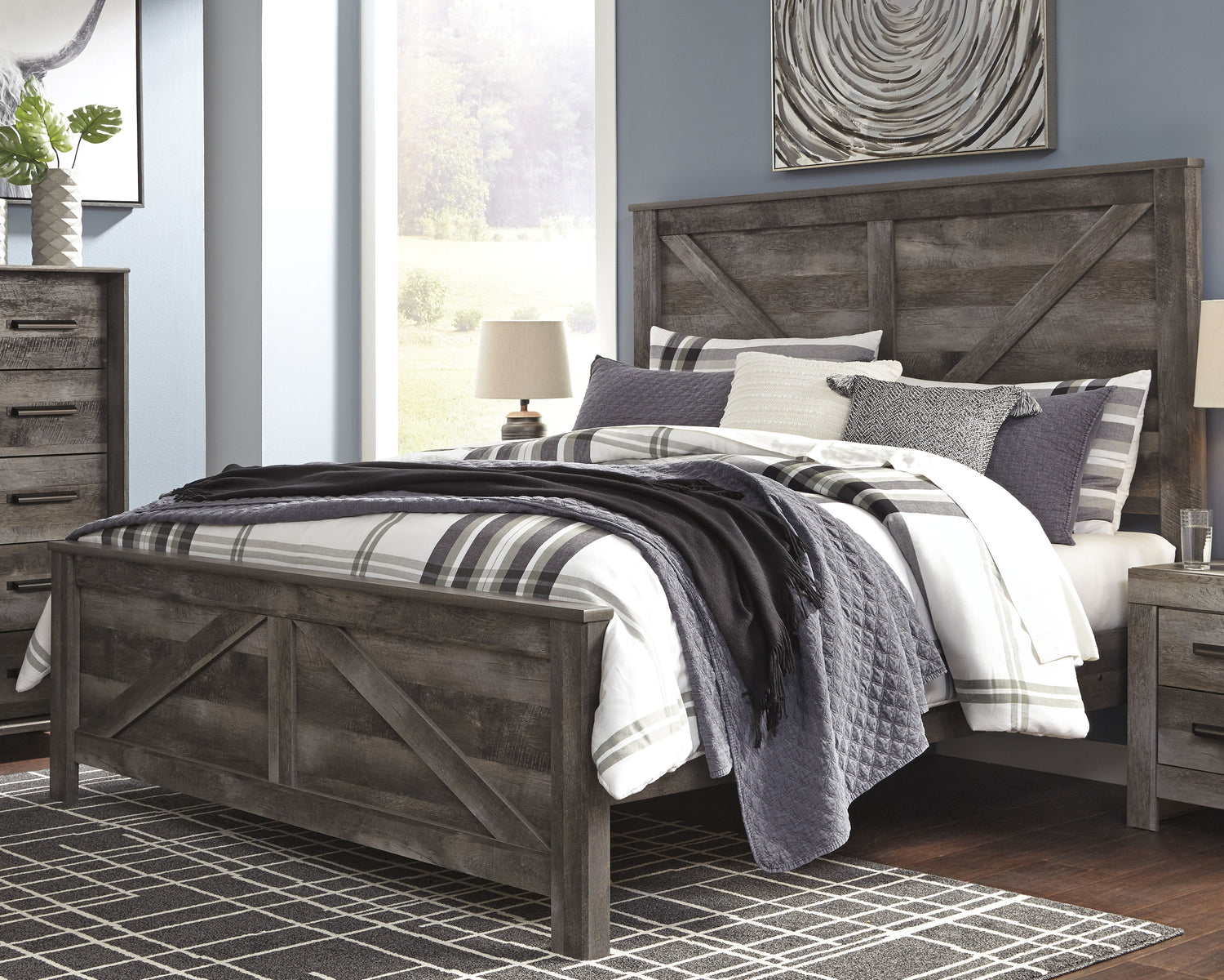Furniture City Houma - Ashley Furniture - Wynnlow King Crossbuck Panel Bed - King Crossbuck Panel Bed - B440B11