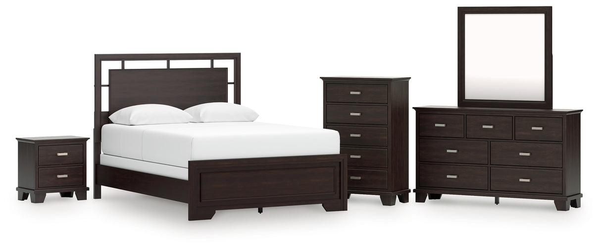 Furniture City Houma - Ashley Furniture - Covetown Queen Panel Bed, Dresser, Mirror, Chest and Nightstand - Queen Panel Bed, Dresser, Mirror, Chest and Nightstand - B441B14