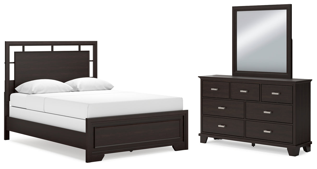 Furniture City Houma - Ashley Furniture - Covetown Queen Panel Bed, Dresser and Mirror - Queen Panel Bed, Dresser and Mirror - B441B7