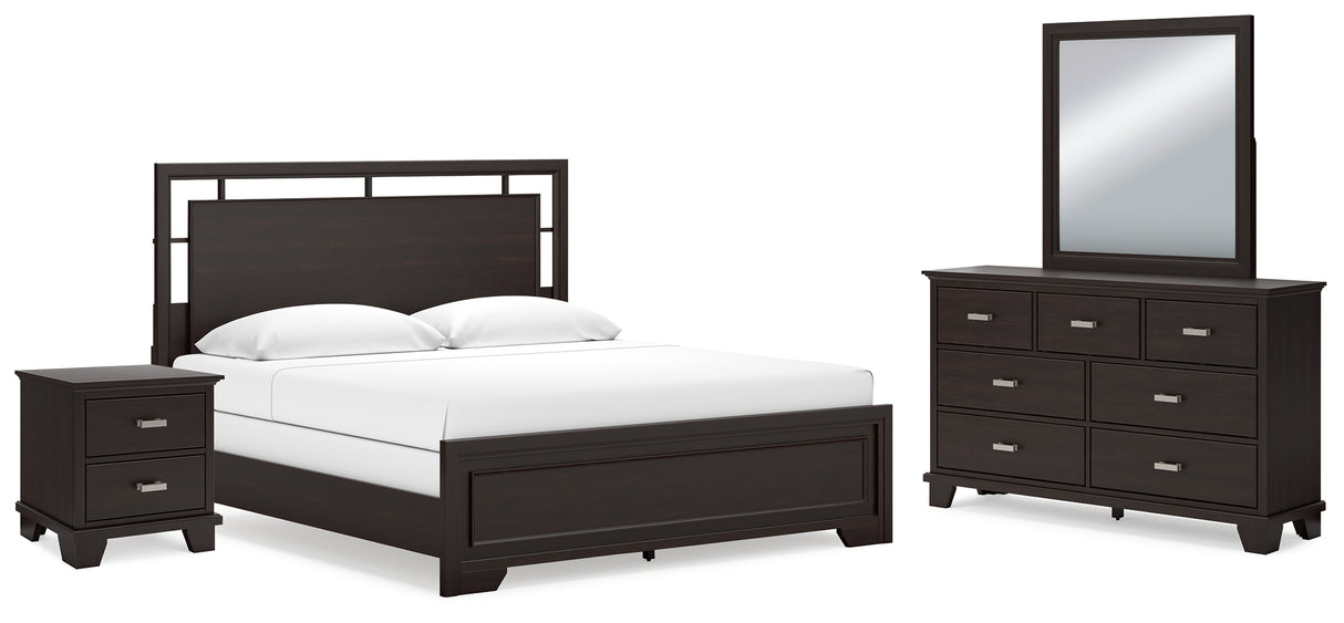 Furniture City Houma - Ashley Furniture - Covetown King Panel Bed, Dresser, Mirror and Nightstand - King Panel Bed, Dresser, Mirror and Nightstand - B441B15