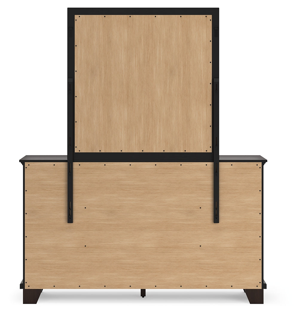 Covetown King Panel Bed, Dresser, Mirror and Nightstand