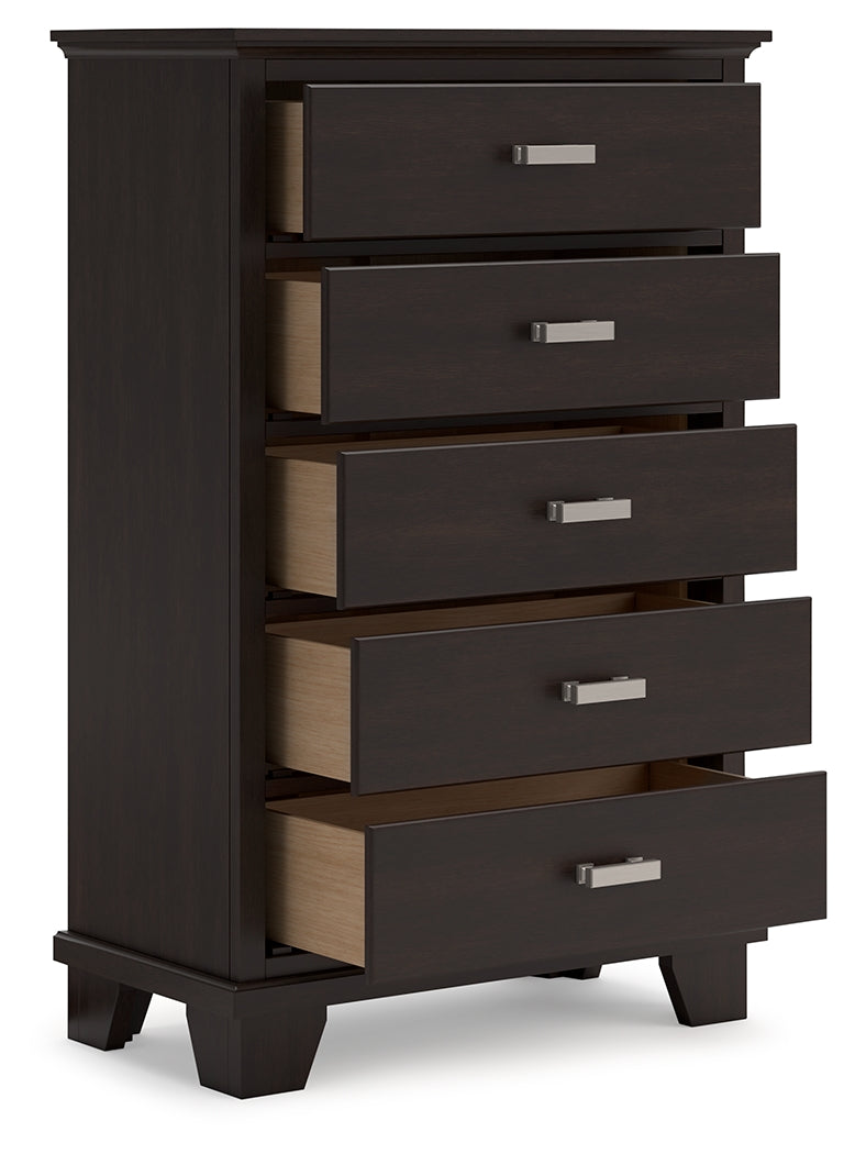 Covetown Full Panel Bed, Chest and Nightstand
