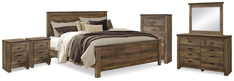 Furniture City Houma - Ashley Furniture - Trinell King Panel Bed. Dresser, Mirror, Chest and 2 Nightstands - King Panel Bed. Dresser, Mirror, Chest and 2 Nightstands - B446B97