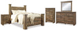 Furniture City Houma - Ashley Furniture - Trinell Queen Poster Bed, Dresser, Mirror, Chest and 2 Nightstands - Queen Poster Bed, Dresser, Mirror, Chest and 2 Nightstands - B446B80