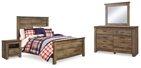 Furniture City Houma - Ashley Furniture - Trinell Full Panel Bed, Dresser, Mirror and Nightstand - Full Panel Bed, Dresser, Mirror and Nightstand - B446B78