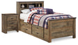 Furniture City Houma - Ashley Furniture - Trinell Twin Panel Bed with Storage and Nightstand - Twin Panel Bed with Storage and Nightstand - B446B68
