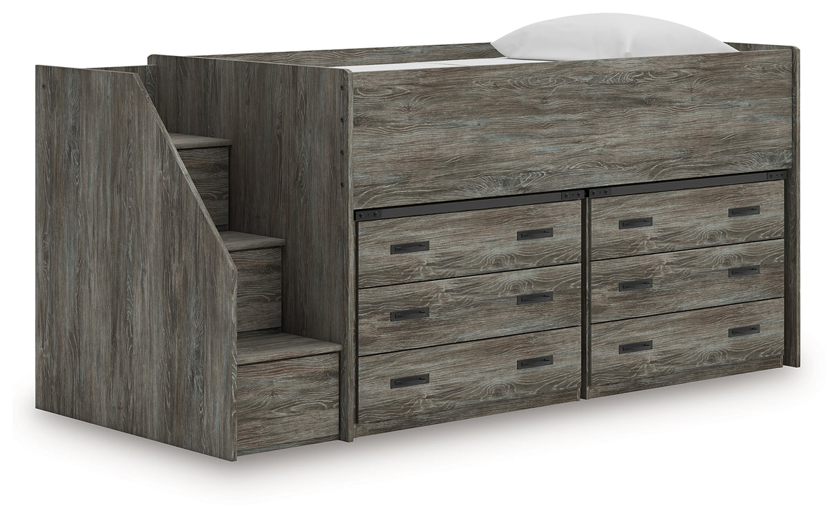 Furniture City Houma - Ashley Furniture - Frandern Twin Loft Bed with Drawer Storage - Twin Loft Bed with Drawer Storage / Warm Gray - B4480B26