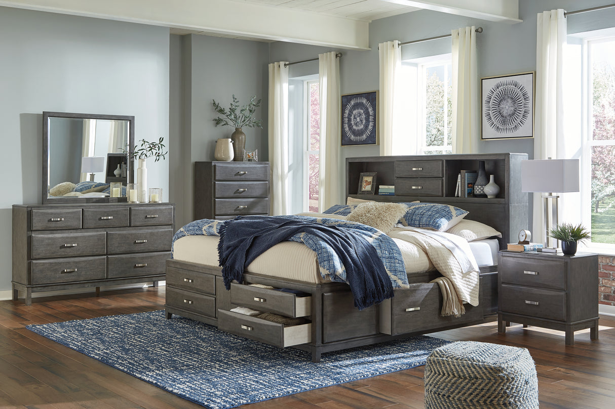Caitbrook California King Storage Bed, Dresser and 2 Nightstands