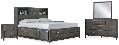 Furniture City Houma - Ashley Furniture - Caitbrook King Storage Bed, Dresser, Mirror and 2 Nightstands - King Storage Bed, Dresser, Mirror and 2 Nightstands - B476B21