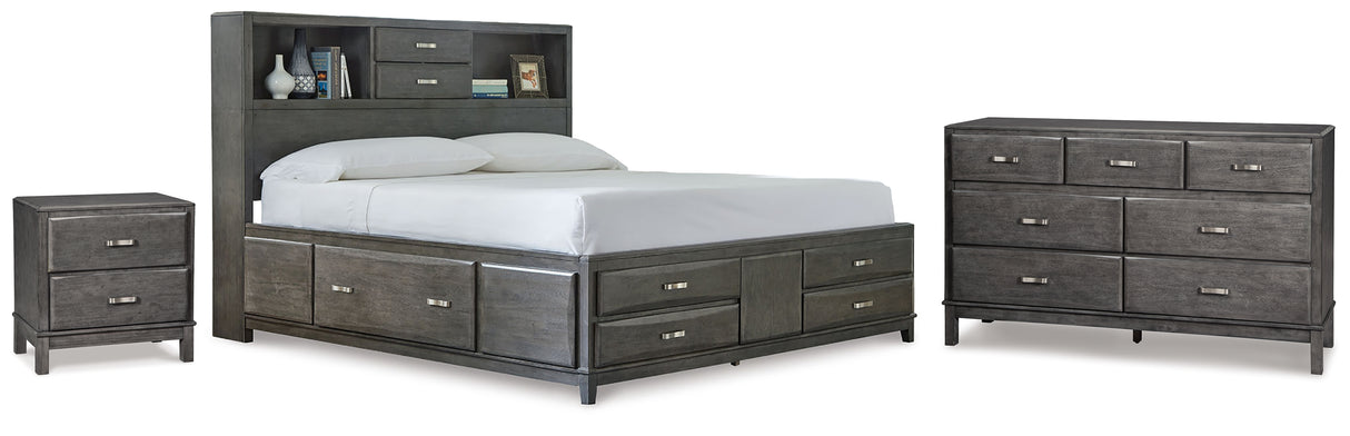 Furniture City Houma - Ashley Furniture - Caitbrook Queen Storage Bed, Dresser and Nightstand - Queen Storage Bed, Dresser and Nightstand - B476B37