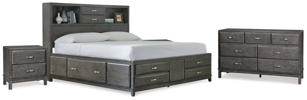 Furniture City Houma - Ashley Furniture - Caitbrook Queen Storage Bed, Dresser and 2 Nightstands - Queen Storage Bed, Dresser and 2 Nightstands - B476B22