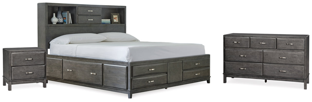 Furniture City Houma - Ashley Furniture - Caitbrook King Storage Bed, Dresser and Nightstand - King Storage Bed, Dresser and Nightstand - B476B12