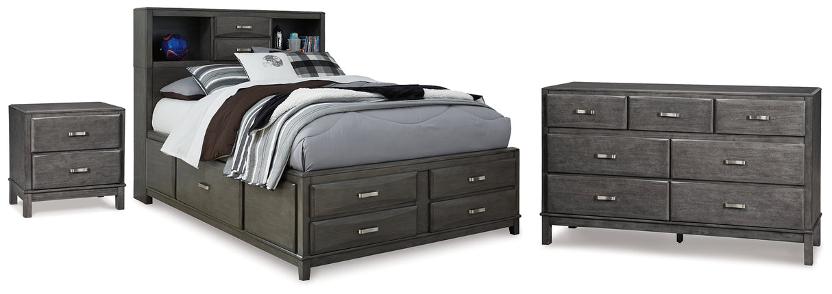 Furniture City Houma - Ashley Furniture - Caitbrook Full Storage Bed, Dresser and Nightstand - Full Storage Bed, Dresser and Nightstand - B476B36