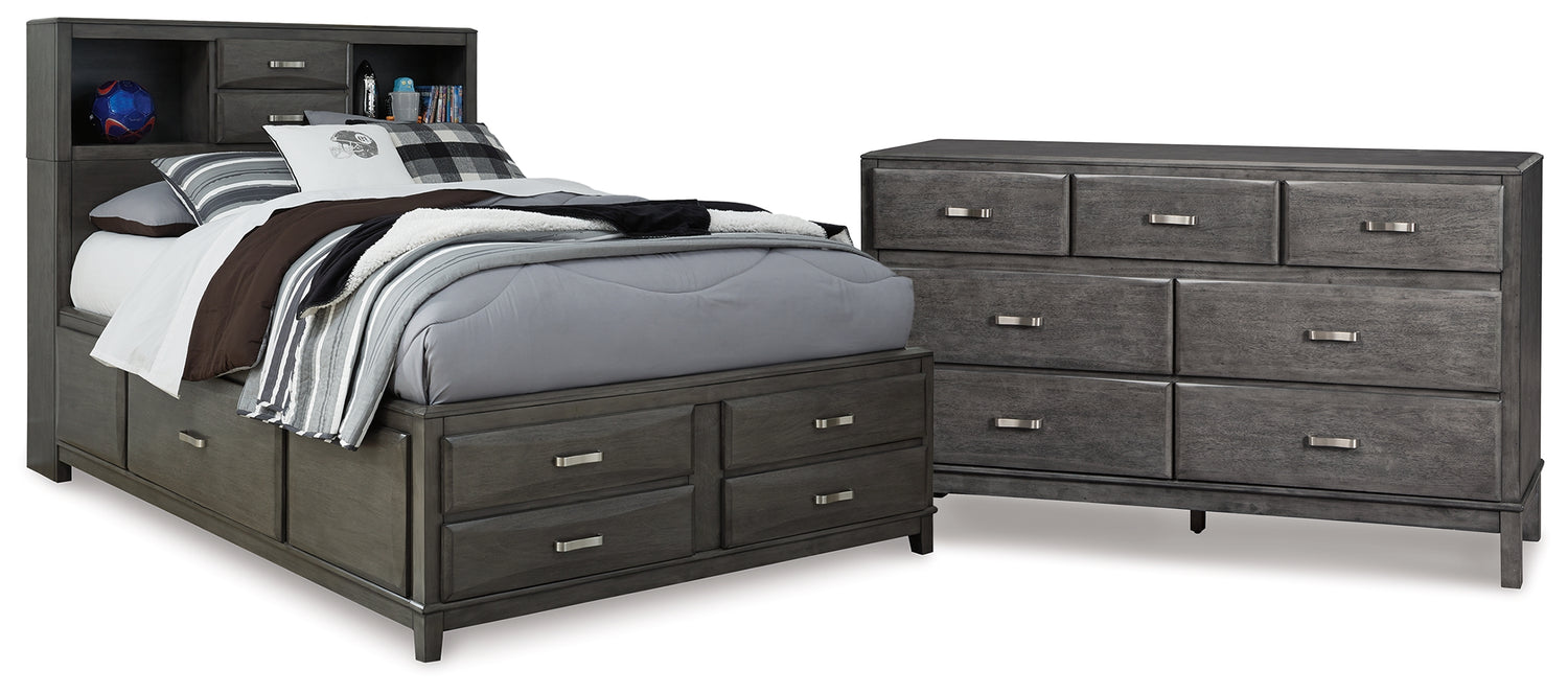 Furniture City Houma - Ashley Furniture - Caitbrook Full Storage Bed and Dresser - Full Storage Bed and Dresser - B476B35
