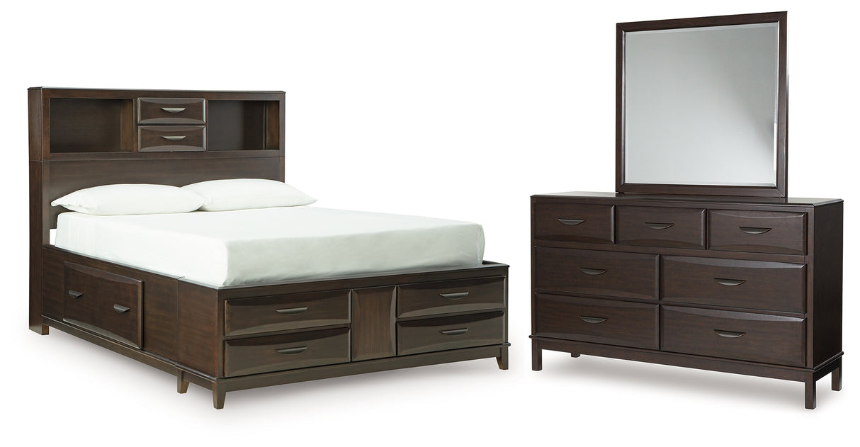 Furniture City Houma - Ashley Furniture - Vanmore Queen Storage Bed, Dresser and Mirror - Queen Storage Bed, Dresser and Mirror - B479B3