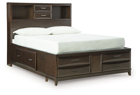 Furniture City Houma - Ashley Furniture - Vanmore Full Storage Bed - Full Storage Bed / Dark Brown - B479B4
