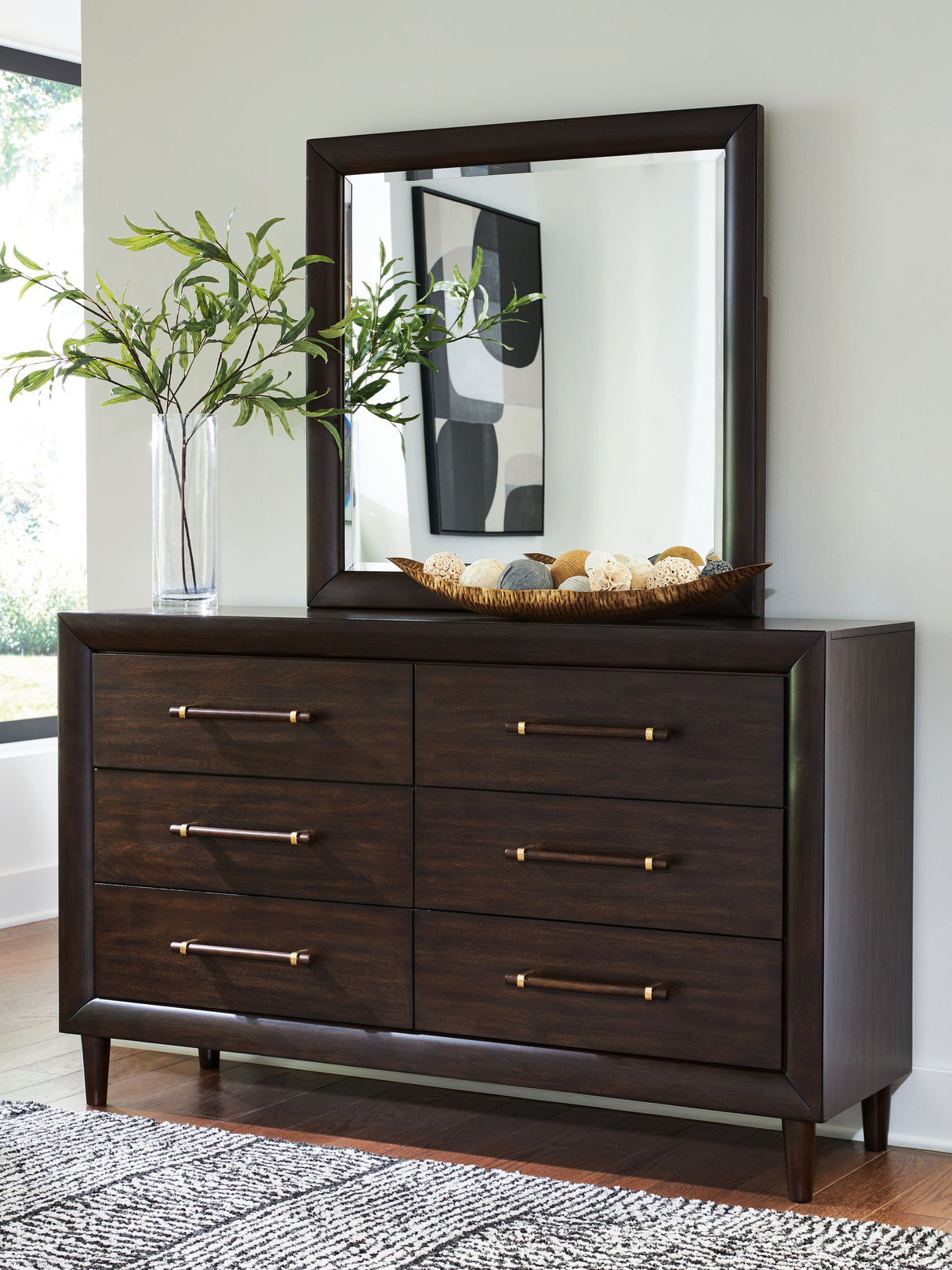 Furniture City Houma - Ashley Furniture - Dantenton Dresser and Mirror - Dresser and Mirror - B611B1