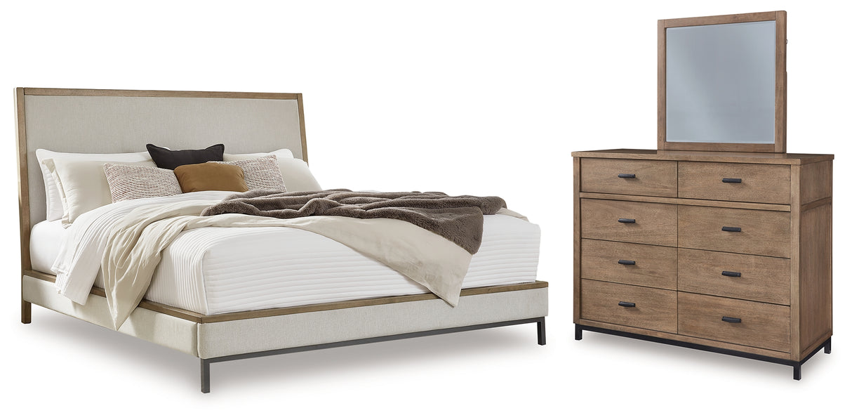 Furniture City Houma - Ashley Furniture - Tomtyn Queen Upholstered Bed, Dresser and Mirror - Queen Upholstered Bed, Dresser and Mirror - B622B3