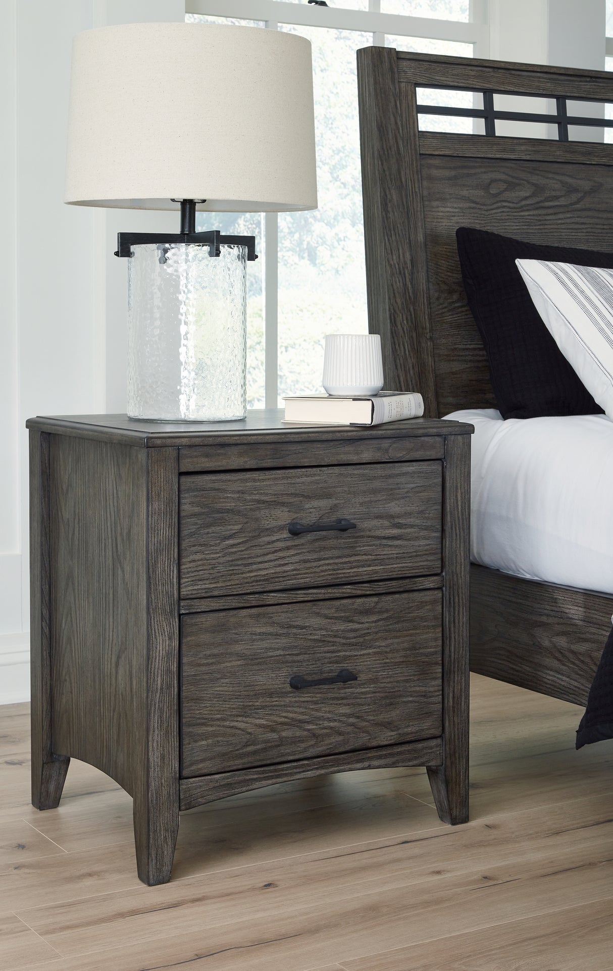 Furniture City Houma - Ashley Furniture - Montillan Nightstand - Two Drawer Night Stand - B651-92