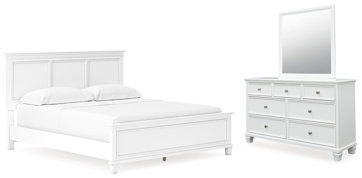 Furniture City Houma - Ashley Furniture - Fortman California King Panel Bed, Dresser and Mirror - California King Panel Bed, Dresser and Mirror - B680B14