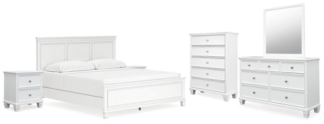 Furniture City Houma - Ashley Furniture - Fortman King Panel Bed, Dresser, Mirror, Chest and 2 Nightstands - King Panel Bed, Dresser, Mirror, Chest and 2 Nightstands - B680B19