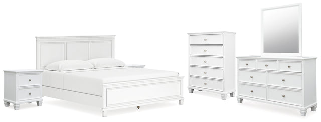 Furniture City Houma - Ashley Furniture - Fortman King Panel Bed, Dresser, Mirror, Chest and 2 Nightstands - King Panel Bed, Dresser, Mirror, Chest and 2 Nightstands - B680B19