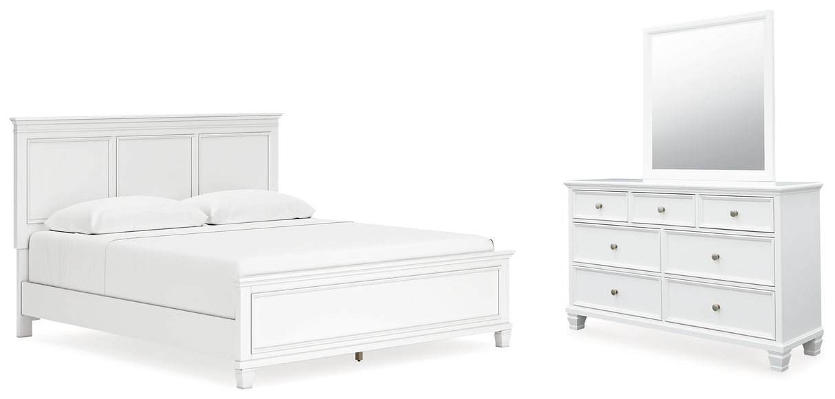 Furniture City Houma - Ashley Furniture - Fortman King Panel Bed, Dresser and Mirror - King Panel Bed, Dresser and Mirror - B680B13