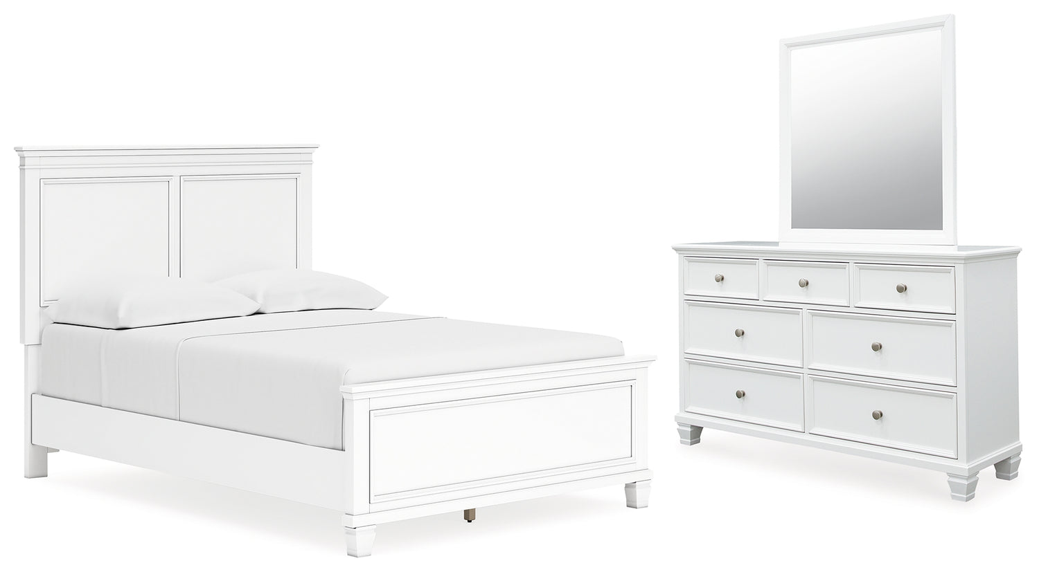 Furniture City Houma - Ashley Furniture - Fortman Full Panel Bed, Dresser and Mirror - Full Panel Bed, Dresser and Mirror - B680B9