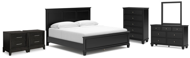 Furniture City Houma - Ashley Furniture - Lanolee King Panel Bed, Dresser, Mirror, Chest and 2 Nightstands - King Panel Bed, Dresser, Mirror, Chest and 2 Nightstands - B687B28