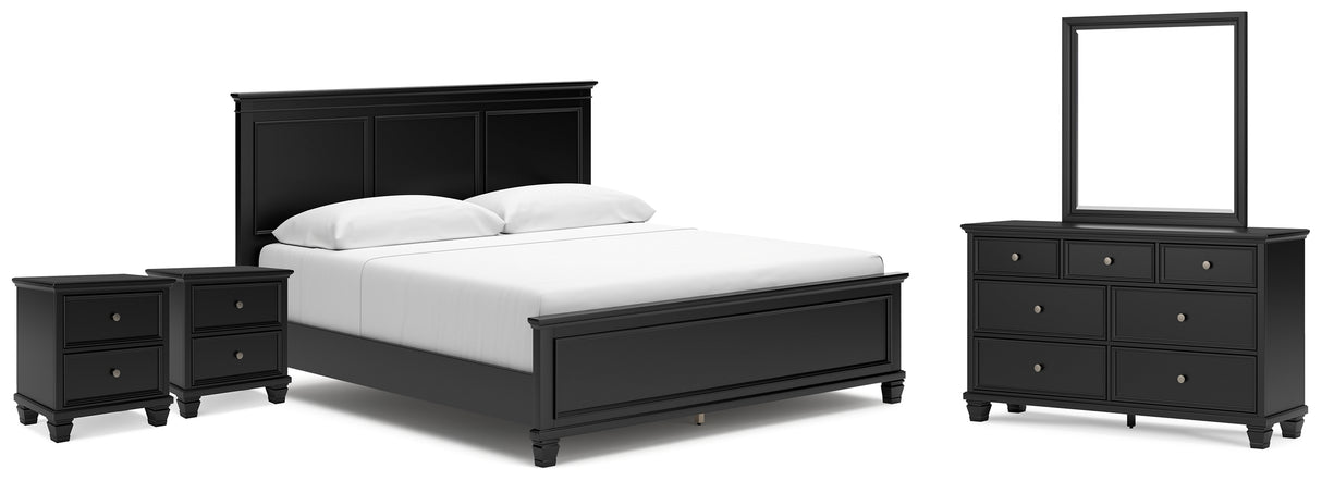 Furniture City Houma - Ashley Furniture - Lanolee King Panel Bed, Dresser, Mirror and 2 Nightstands - King Panel Bed, Dresser, Mirror and 2 Nightstands - B687B29