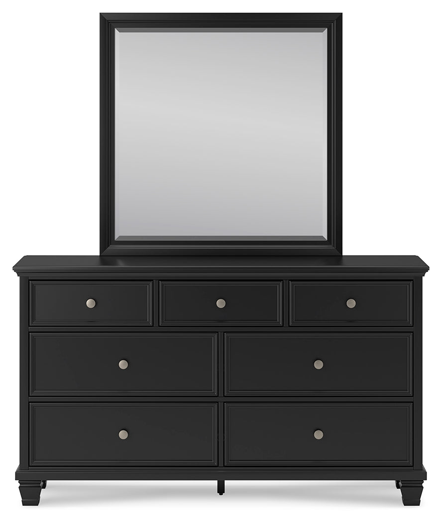 Lanolee King Panel Bed, Dresser, Mirror, Chest and 2 Nightstands