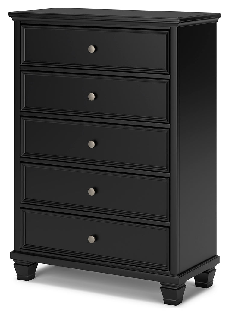 Lanolee California King Panel Bed, Dresser, Chest and 2 Nightstands