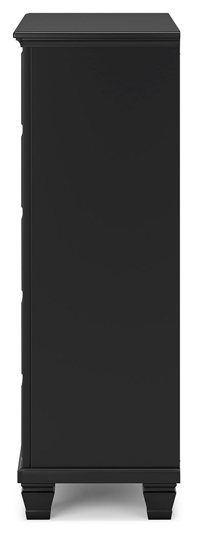 Lanolee California King Panel Bed, Dresser, Chest and 2 Nightstands