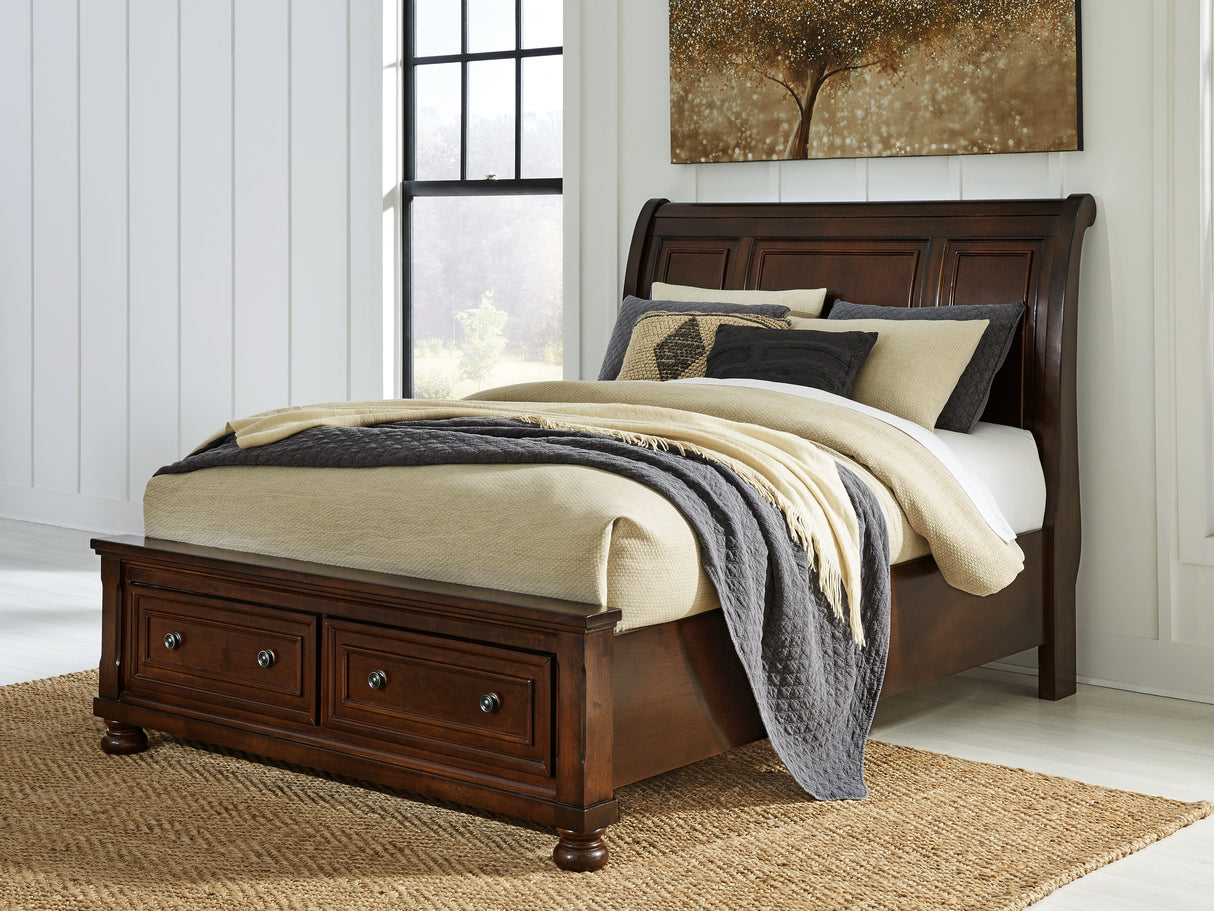 Furniture City Houma - Ashley Furniture - Porter Queen Sleigh Storage Bed - Queen Sleigh Storage Bed - B697B43