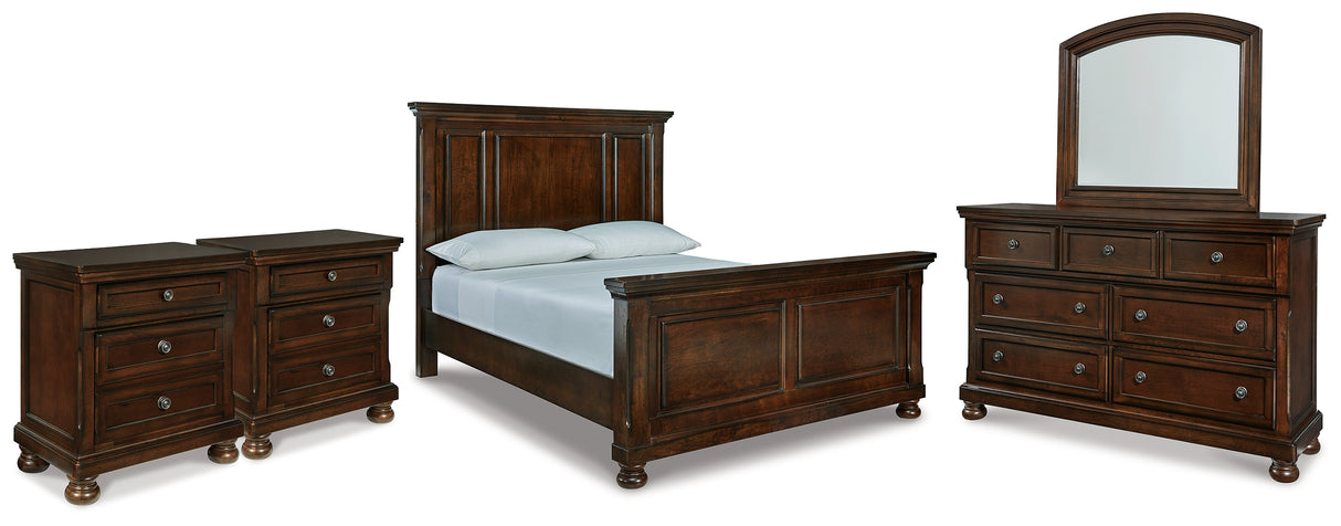 Porter Queen Panel Bed, Dresser, Mirror and 2 Nightstands