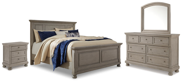 Furniture City Houma - Ashley Furniture - Lettner King Panel Bed with Dresser, Mirror and Nightstand - King Panel Bed with Dresser, Mirror and Nightstand - B733B40