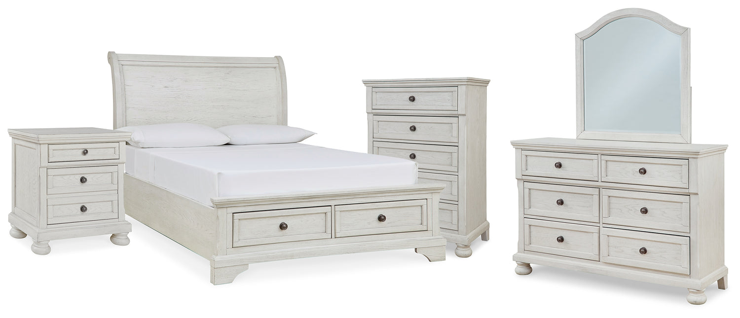 Furniture City Houma - Ashley Furniture - Robbinsdale Full Storage Sleigh Bed, Dresser, Mirror, Chest and Nightstand - Full Storage Sleigh Bed, Dresser, Mirror, Chest and Nightstand - B742B42