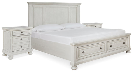 Furniture City Houma - Ashley Furniture - Robbinsdale King Storage Bed and 2 Nightstands - King Storage Bed and 2 Nightstands - B742B37