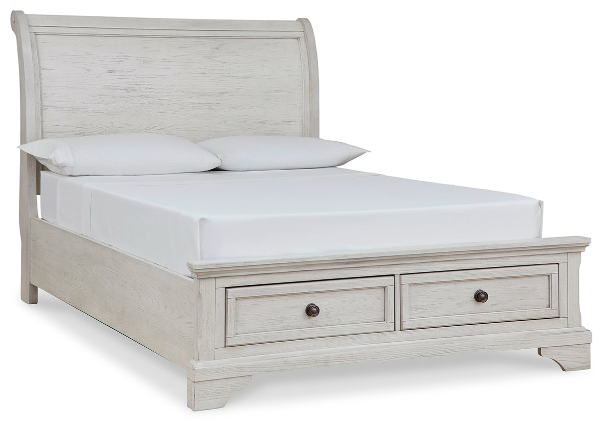 Robbinsdale Full Sleigh Storage Bed, Chest and Nightstand