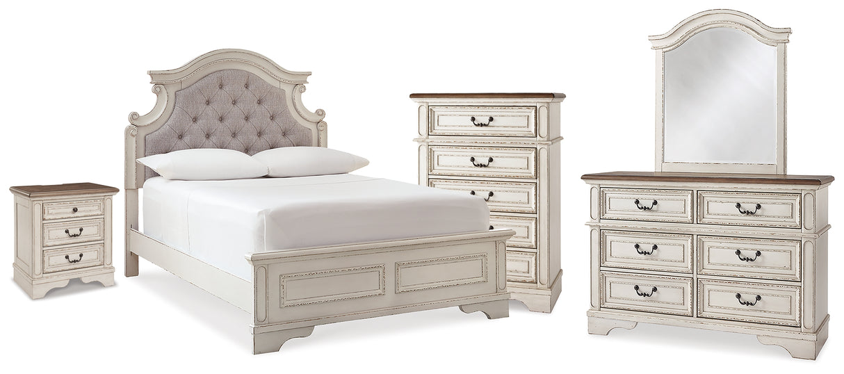 Furniture City Houma - Ashley Furniture - Realyn Full Panel Bed, Dresser, Mirror, Chest and Nightstand - Full Panel Bed, Dresser, Mirror, Chest and Nightstand - B743B81
