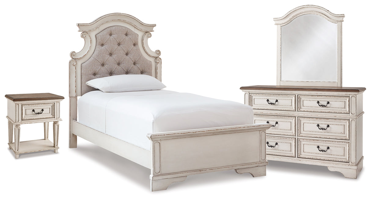 Furniture City Houma - Ashley Furniture - Realyn Twin Panel Bed, Dresser, Mirror and Nightstand - Twin Panel Bed, Dresser, Mirror and Nightstand - B743B76